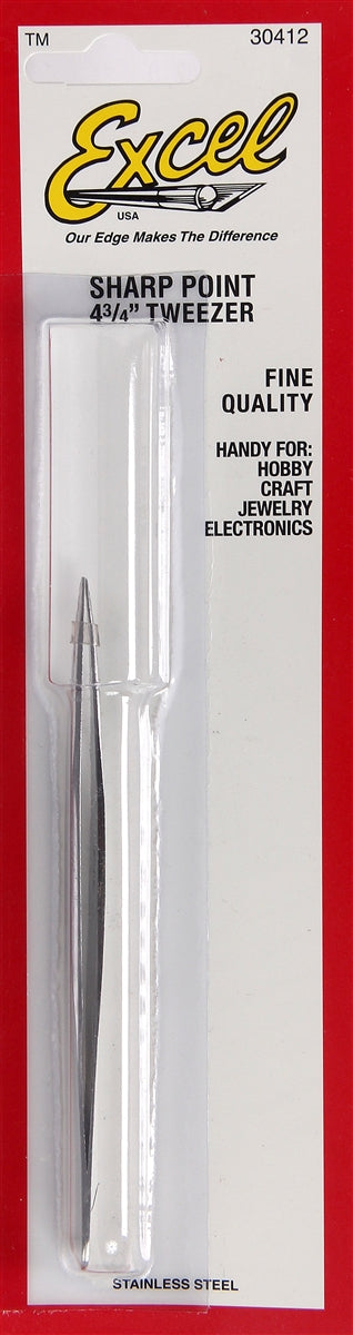 Excel 30412 4-3/4" Sharp Point Tweezers