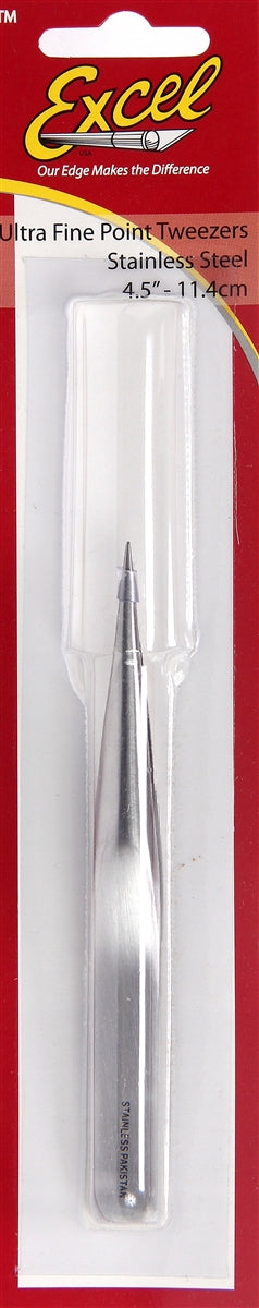 Excel 30419 Ultra Fine Point Stainless Steel Tweezers with Hollow Handle (Polished)