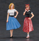Hasegawa Models 29110 50's American Girls Figures 1:24 Scale Model Kit
