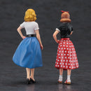 Hasegawa Models 29110 50's American Girls Figures 1:24 Scale Model Kit