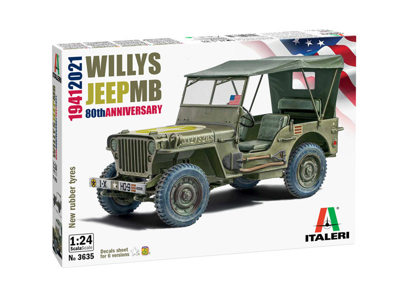 Italeri 3635 - SCALE 1 : 24 Willys Jeep MB 80th Anniversary 1941-2021