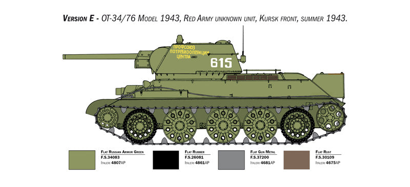 Italeri 6570 - SCALE 1 : 35 T-34/76 Model 1943 Early Version Premium Edition