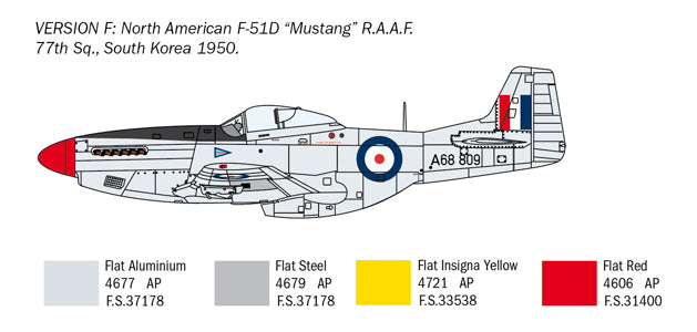 Italeri 1452 - SCALE 1 : 72 North American F-51D Mustang Korean War