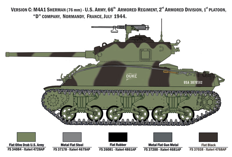 Italeri 6568 - SCALE 1 : 35 M4A1 SHERMAN with U.S. infantry