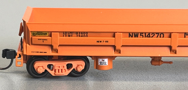 Atlas 50006058 N DIFCO SIDE DUMP CAR NORFOLK AND WESTERN 514270 (ORANGE)