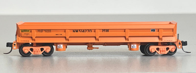 Atlas 50006058 N DIFCO SIDE DUMP CAR NORFOLK AND WESTERN 514270 (ORANGE)