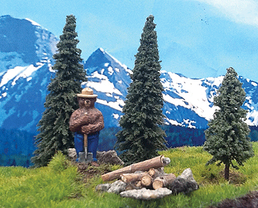 Grand Central Gems SMKY01 Smokey Bear with 3 Pine Trees