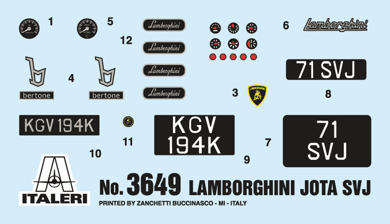 Italeri 3649 Lamborghini Miura JOTA SVJ 1:24