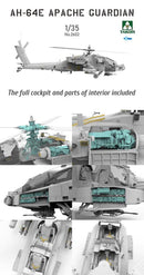 Takom 2602 AH-64E Apache Guardian Attack Helicopter Kit 1:35
