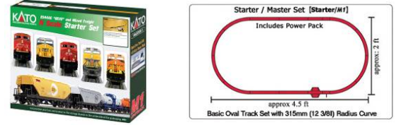 Kato N 1060026 GE ES44C4 Gevo and Mixed Freight Starter Set, Florida East Coast