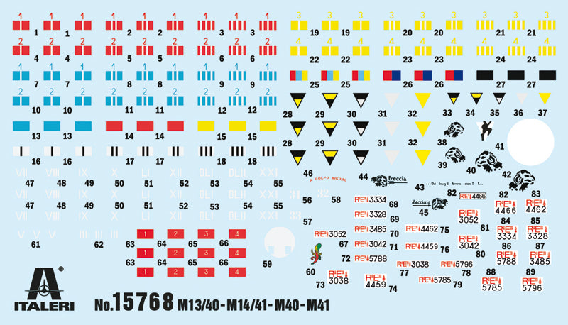 Italeri 15768 - SCALE 1 : 56 Italian Tanks - Semoventi M13/40 - M14/41 - M40 - M41