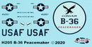 Atlantis Models H205 B-36 Peacemaker Plastic Model Kit with Swivel Stand 1:184