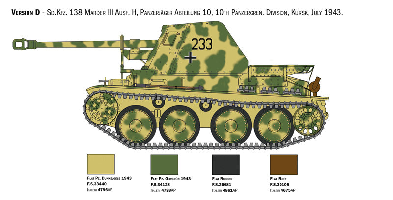 Italeri 6566 - SCALE 1 : 35 Marder III Ausf. H Sd. Kfz.138