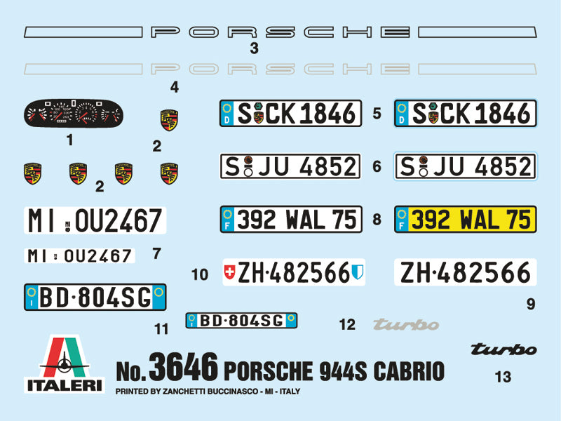 Italeri 3646 - SCALE 1 : 24 PORSCHE 944 S Cabrio