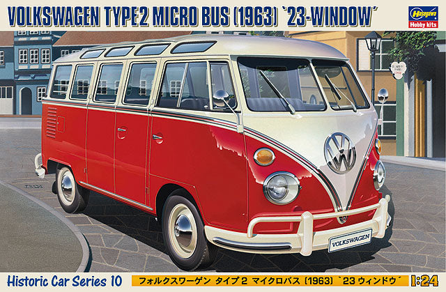 Hasegawa Models 21210 Volkswagen Type 2 Microbus “1963” 23 windows 1:24 SCALE MODEL KIT