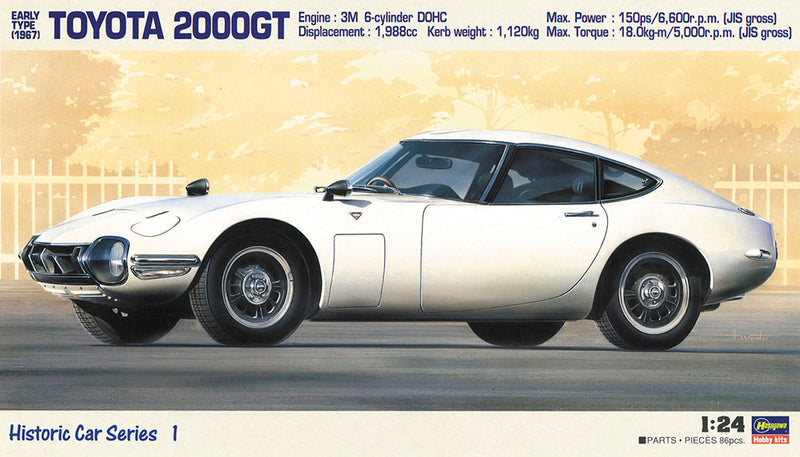 Hasegawa Models 21201 Toyota 2000GT (early model) “1967” 1:24 Scale Model Kit