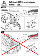 Italeri 4705 FIAT Abarth 695SS/Assetto Corsa 1:12