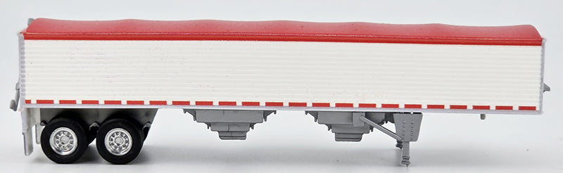 PREORDER HO Logistics Replicas HO 468 39' Covered Grain Trailer , Red Tarp