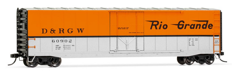 RIVAROSSI HR6583C HO 50' PLUG-DOOR BOXCAR NO ROOFWALK DENVER & RIO GRANDE WESTERN