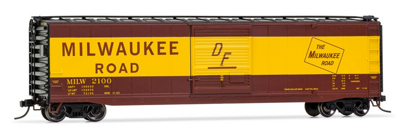 RIVAROSSI HR6584B 50' SLIDING-DOOR BOXCAR WITH ROOFWALK MILWAUKEE ROAD