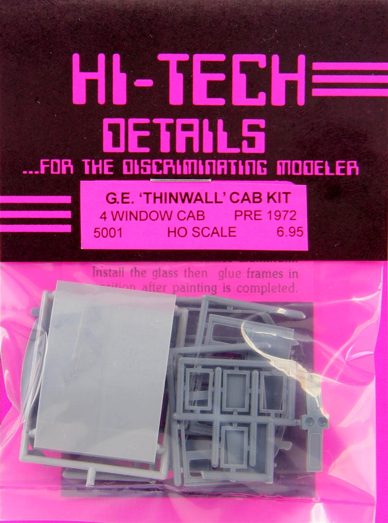 Hi-Tech Details HO 5001 Pre-1972 GE Diesel Thinwall Cab Kit, 4-Window Version