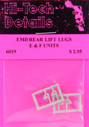 Hi-Tech Details HO 6019 EMD Rear Lift Lugs, E and F Units (2 Pair)