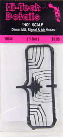 Hi-Tech Details HO 6034 Real Rubber Diesel MU Signal and Air Hoses (1 Set)