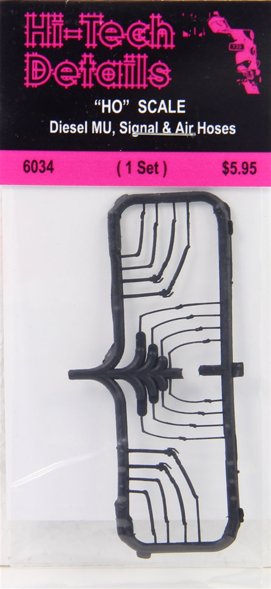 Hi-Tech Details HO 6034 Real Rubber Diesel MU Signal and Air Hoses (1 Set)