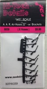 Hi-Tech Details HO 6039 22" AAR Air Hoses with Brackets (8)