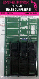 Hi-Tech Details HO 8002 Trash Dumpsters, Green (3)
