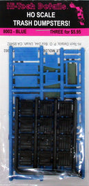 Hi-Tech Details HO 8003 Trash Dumpsters, Blue (3)