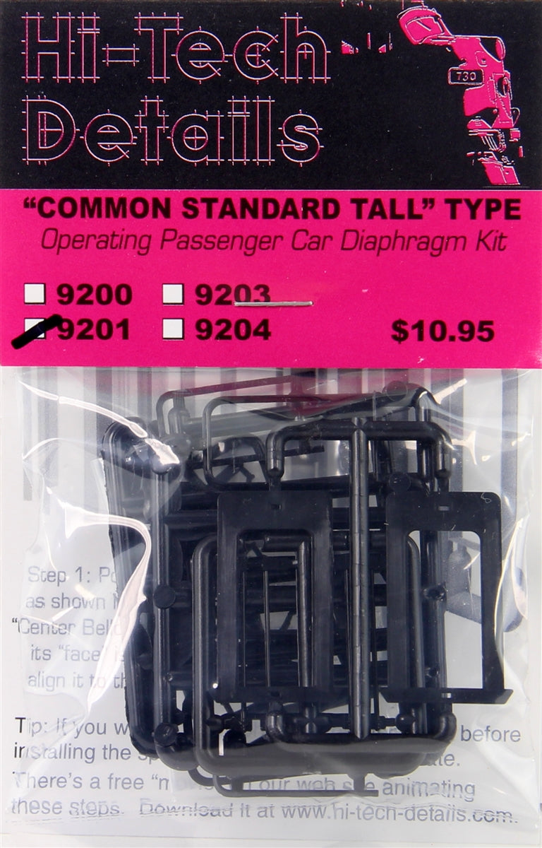 Hi-Tech Details HO 9201 Passenger Car Diaphragm Kit, Common Standard Tall Type (Black)