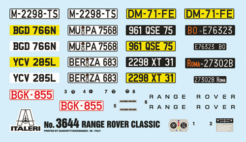 Italeri 3644 RANGE ROVER Classic 1:24