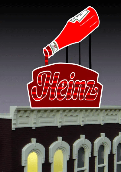 Miller Engineering Animation 1081 Heinz Ketchup Animated Sign, Large