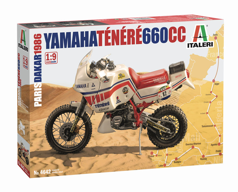 Italeri 4642 - SCALE 1 : 9 YAMAHA TÃƒÆ’Ã‚Â©nÃƒÆ’Ã‚Â©rÃƒÆ’Ã‚Â© 660cc Paris Dakar 1986