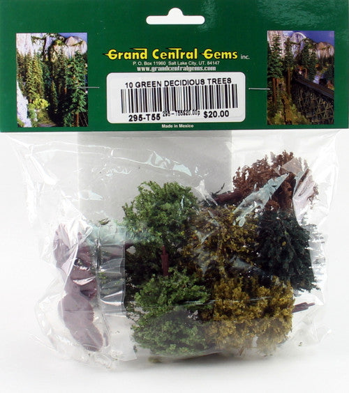 Grand Central Gems T55 Green Decidious Trees, 3" (10)