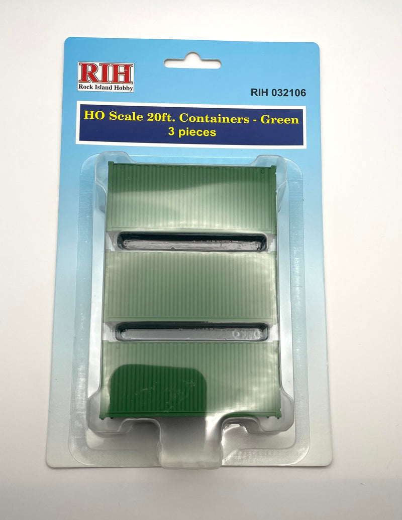 Rock Island Hobby HO 032106 20' Container, Green (3-Pack)