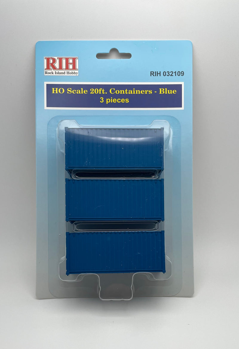 Rock Island Hobby HO 032109 20' Container, Dark Blue (3-Pack)