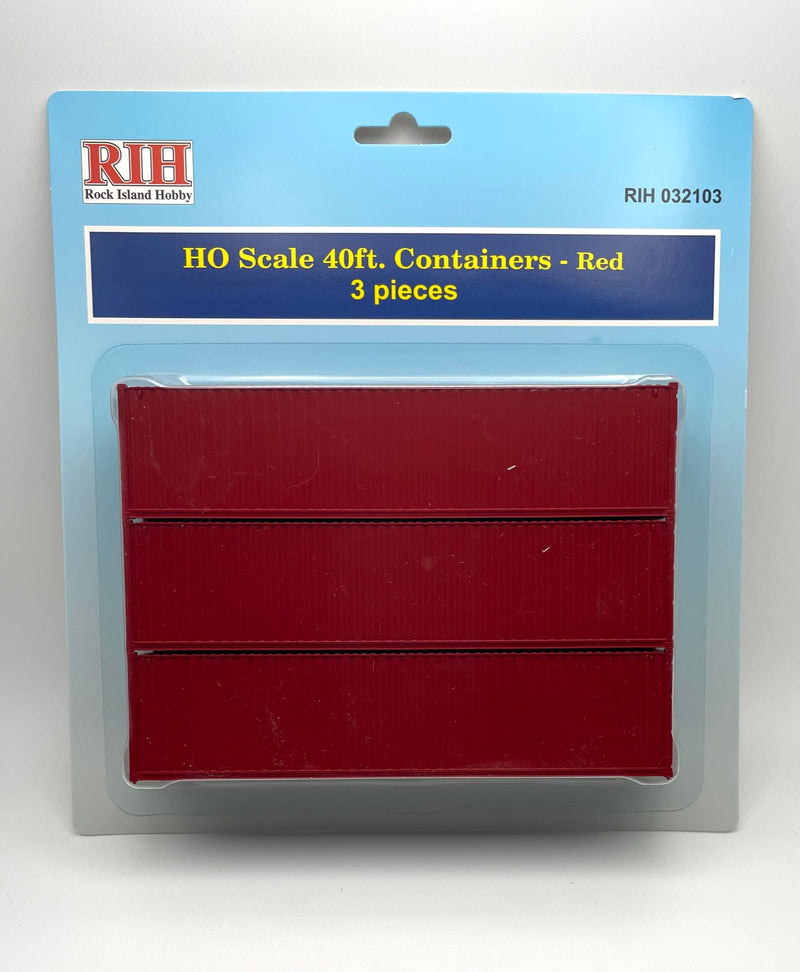 Rock Island Hobby HO 032103 40' Container, Red (3-Pack)