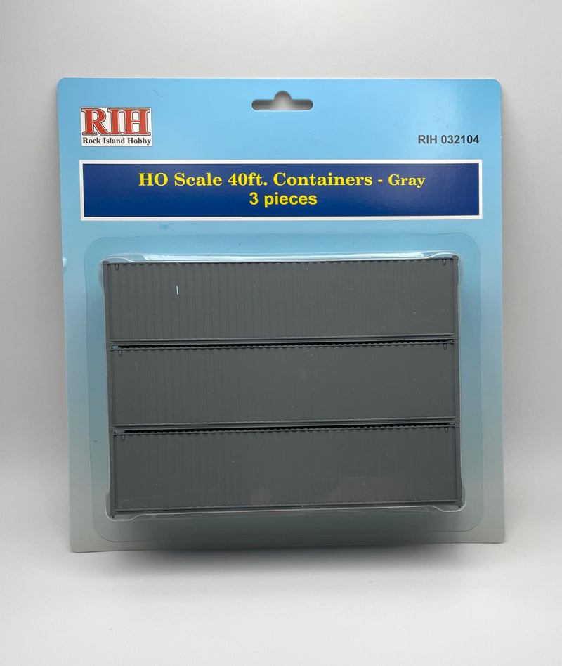 Rock Island Hobby HO 032104 40' Container, Gray (3-Pack)