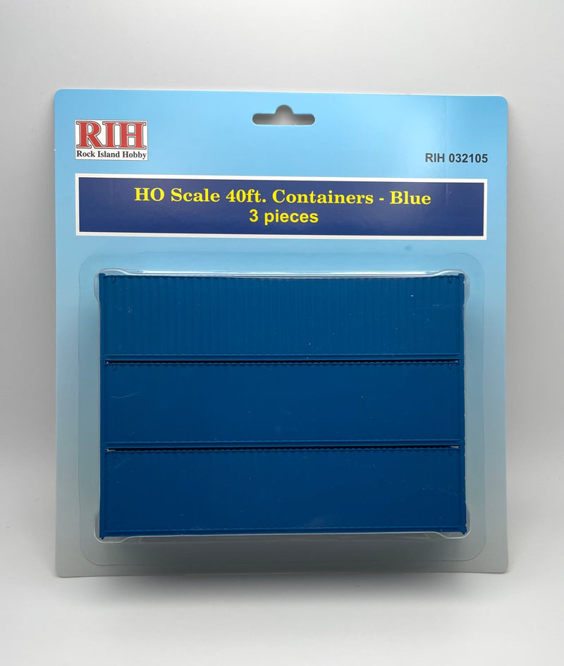 Rock Island Hobby HO 032105 40' Container, Dark Blue (3-Pack)