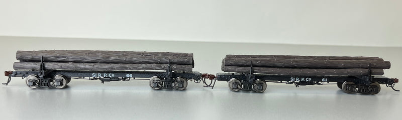 Rivarossi HR6631 2-unit set of log cars, "St. Regis Paper", No. 49 and 54, ep. III, HO