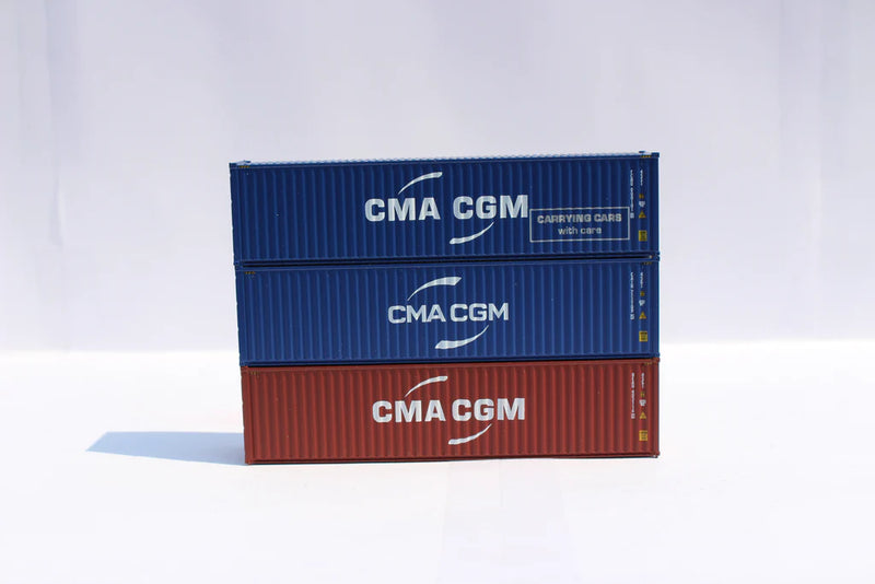 Jacksonville Terminal Company 405189 CMA CGM mixed scheme (6 Pack) - 40' High cube with magnets. JTC