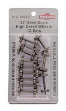 Intermountain HO 40072 33" Semi-Scale High Detail Brass Insulated Wheelsets (12-Pack)