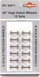 Intermountain N 60071 36" High Detail Brass Insulated Wheelsets (12-Pack)