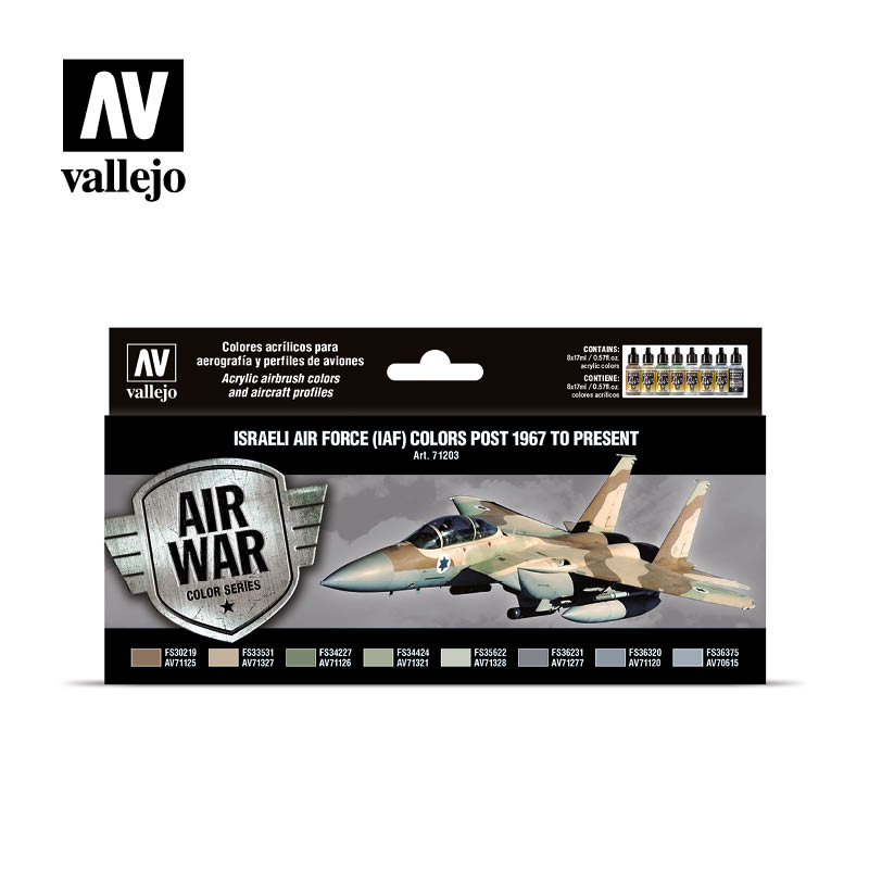 Vallejo Acrylic Paints 71203 IAF Colors Post 1967-Present Paint Set (8-Pack)