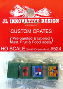 JL Innovative Design HO 524 Small Green Crates with Assorted Fruit and Food Labels (4)