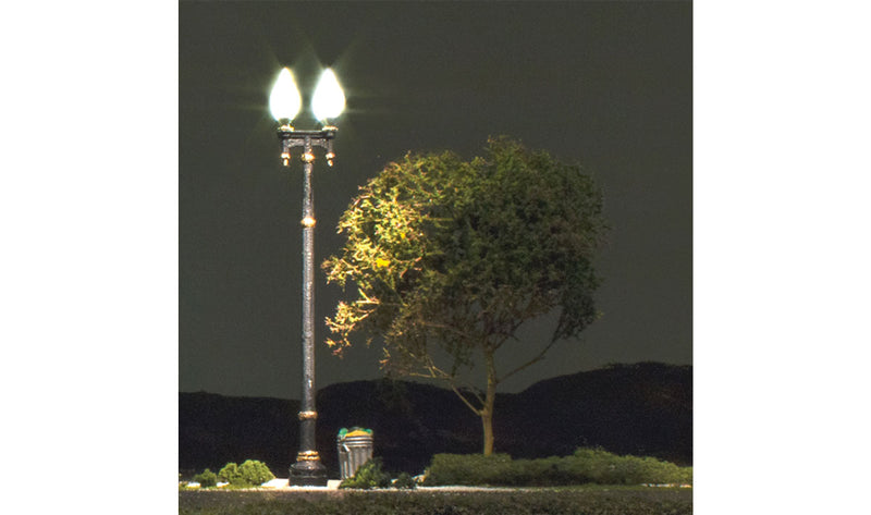 Woodland Scenics JP5632 Double Lamp Post Street Lights, HO Scale