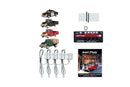 Woodland Scenics HO JP5906 Work Vehicles, Just Plug Value Pack, 1 Each: Police Car, Work Truck, Green Pickup, Henry Hauler & Light Hub