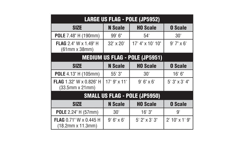 Woodland Scenics JP5951 Medium US Flag-Pole